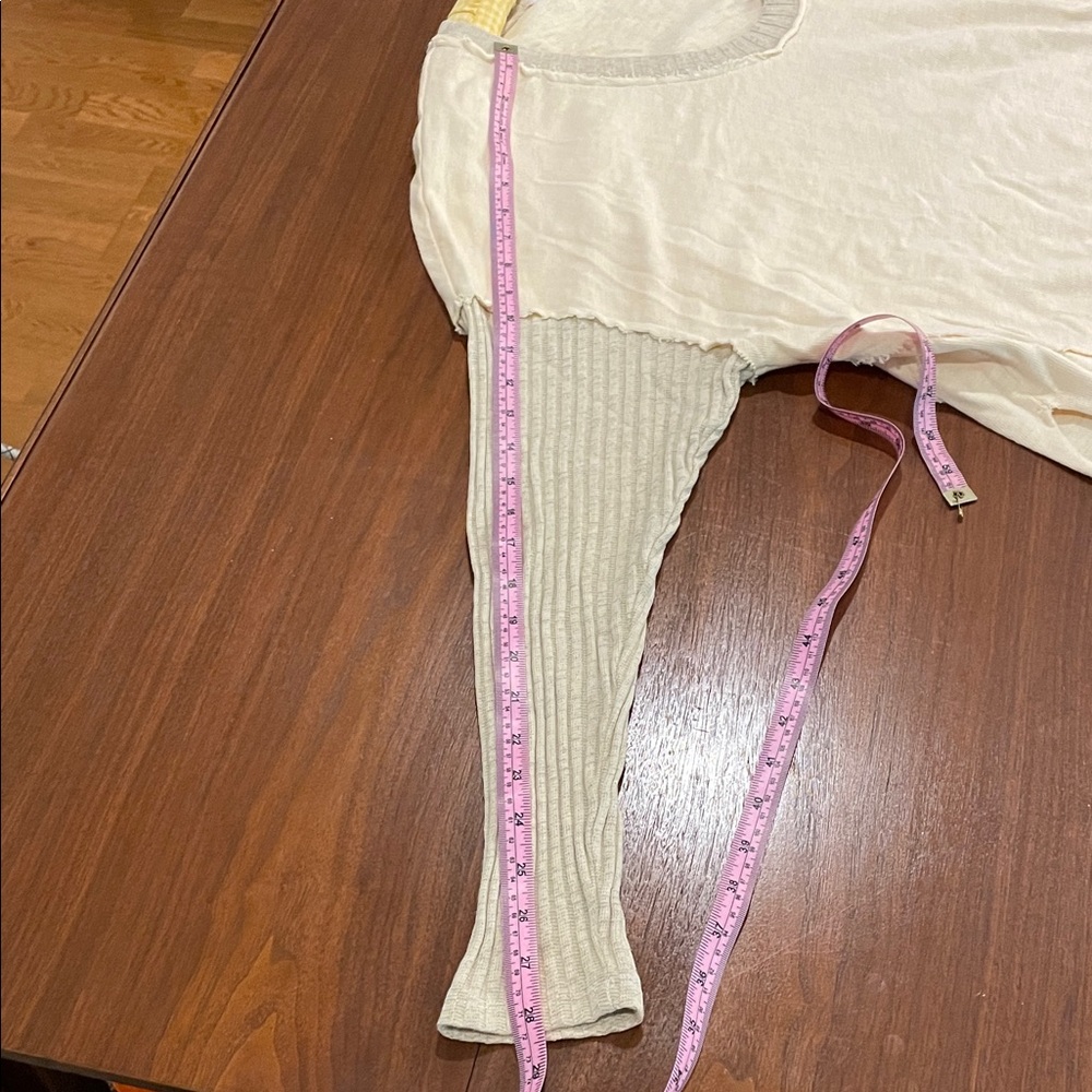 Project Social Women's Cream and Tan Cotton Relaxed Fit Drop Shoulders Top - Picture 5 of 9